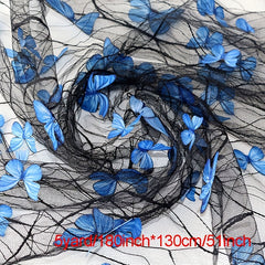 3D Butterfly Engagement Yarn Lace Embroidery Fabric DIY
