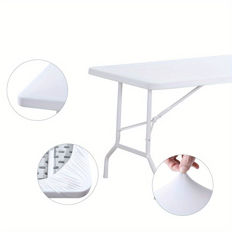6pcs Polyester Elastic Table Cover Washable Table Cloth