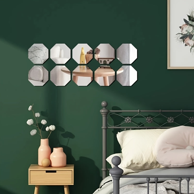 2pcs Acrylic Mirror Wall Stickers - Home Decor, Self Adhesive