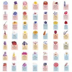 50pcs Flower Language Graffiti Stickers Laptop Helmet Water Cup DIY Sticker Pack