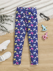 Toddler Girls Rainbow Unicorn Graphic Athletic Leggings