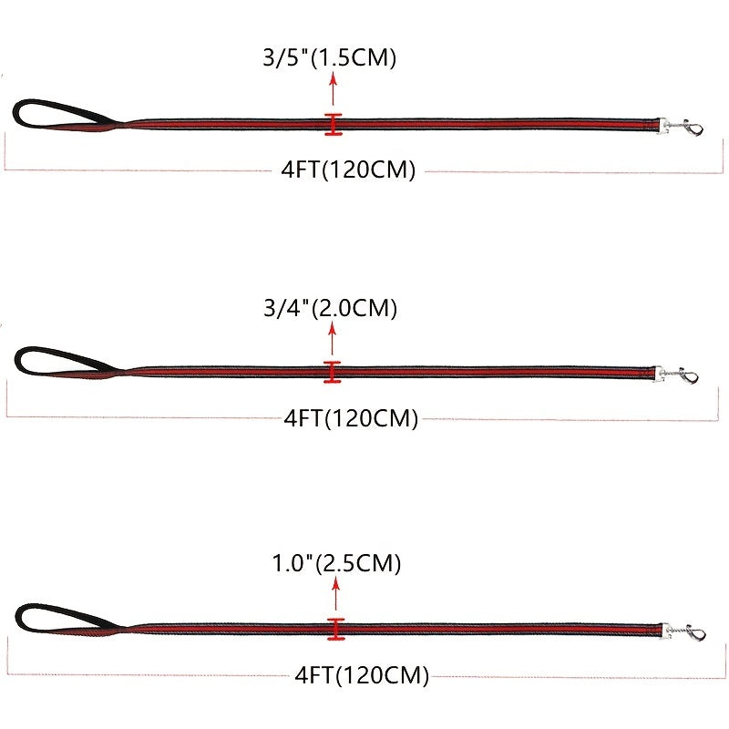 Heavy Duty Reflective Nylon Dog Leash for Large & Medium & Small Dog