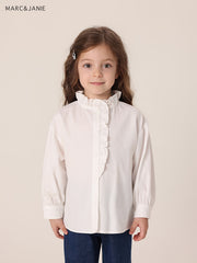 MARC&JANIE Girls Stand Collar Shirt Long Sleeve Kids Blouse