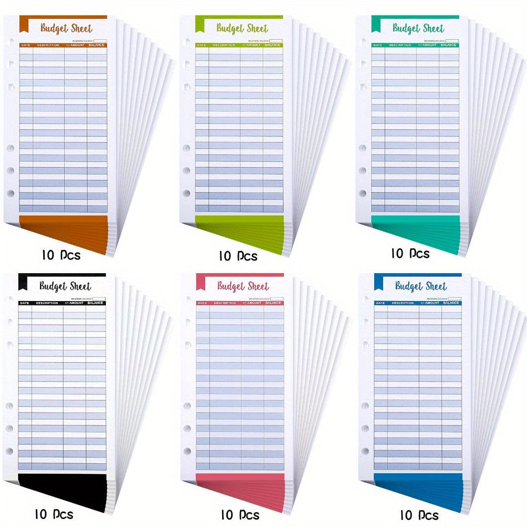 60pcs Budget Binder Paper Refill for Cash Envelopes