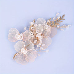 Golden Leaf Shape Head Piece Bridal Wedding Hair Accessories