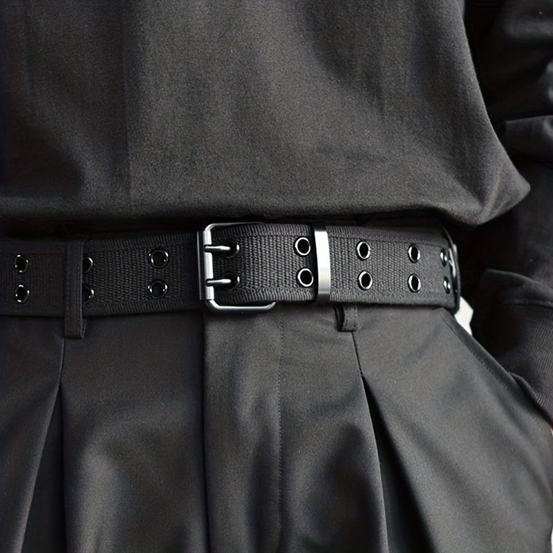 Canvas Pin Buckle Leather Belt for Men