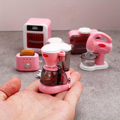 Pink Dollhouse Kitchen Set with Appliances & Accessories