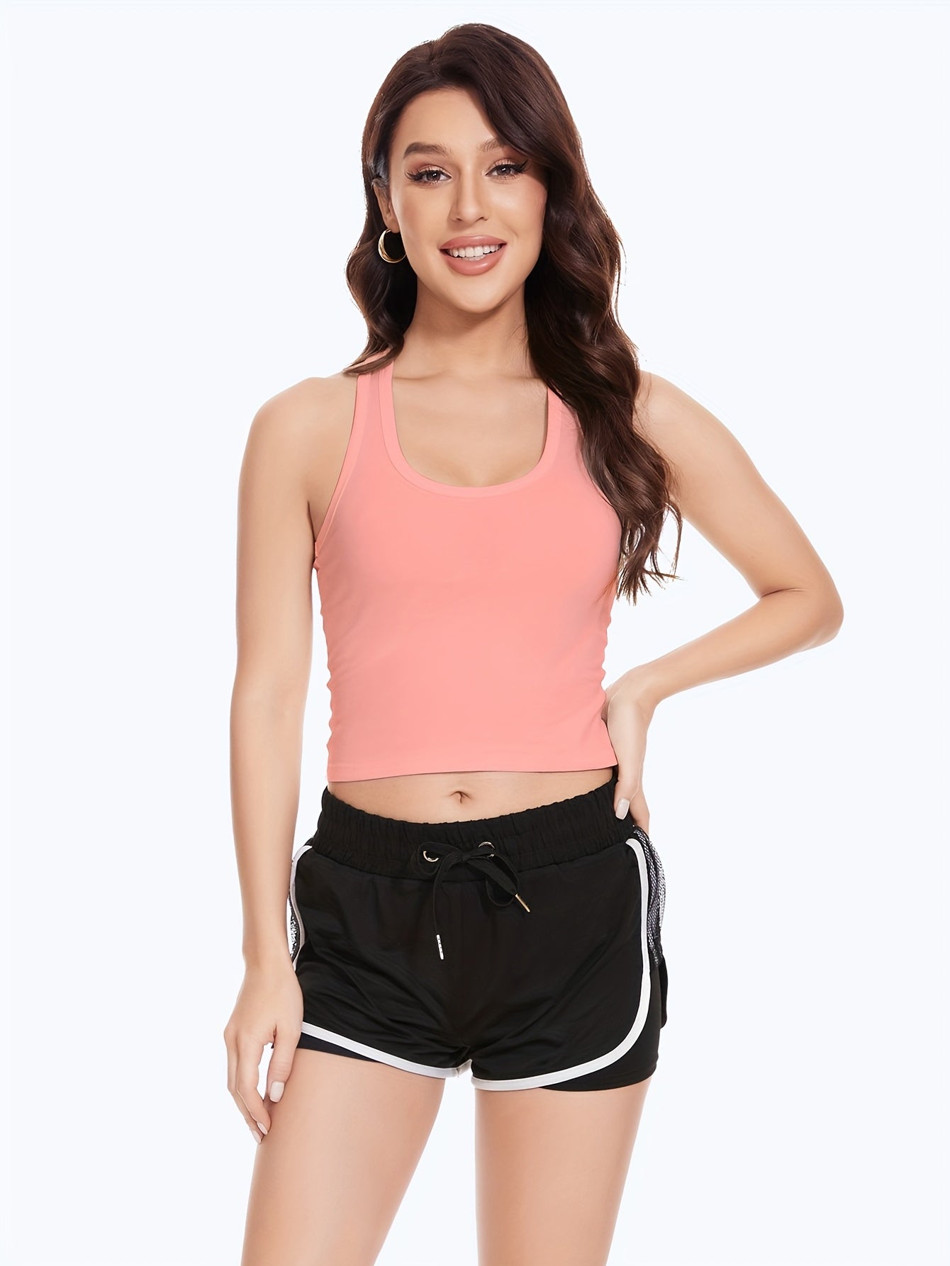 4pcs Ribbed Racerback Corset Tank Tops Women's Lingerie