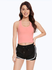 4pcs Ribbed Racerback Corset Tank Tops Women's Lingerie
