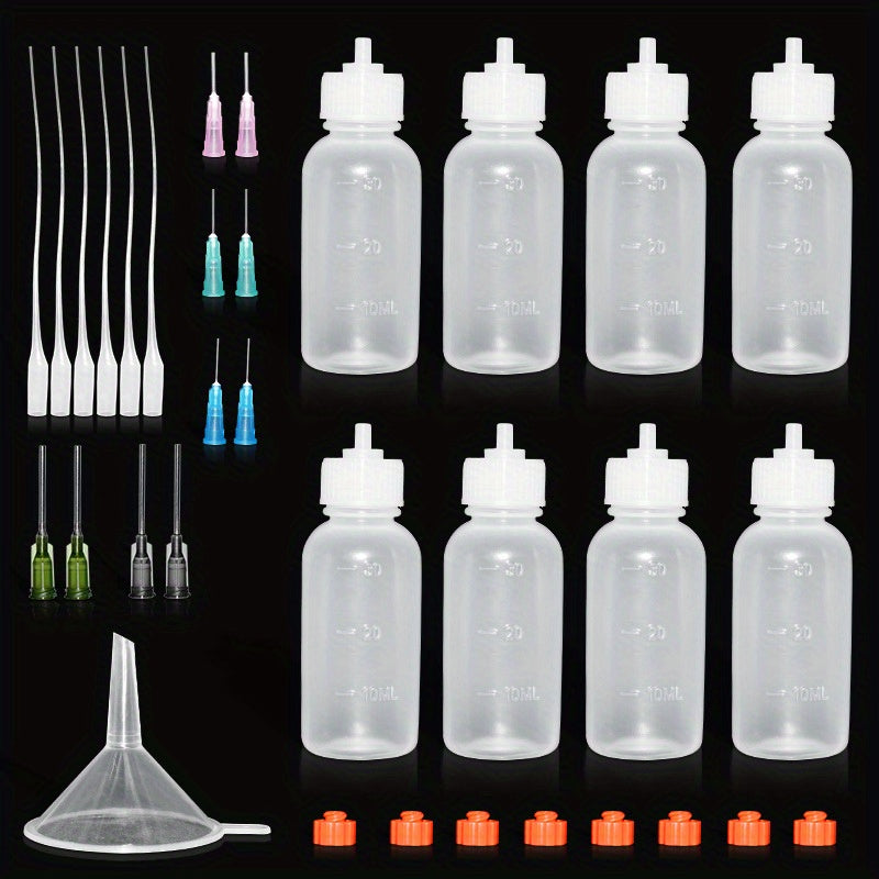 30ml Squeezable Needle Tip Bottles Set for DIY Crafts