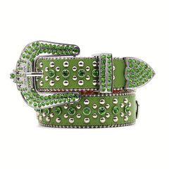 Sparkling Rhinestone Belt Hip Hop Style Pants