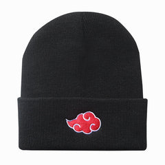 Men's Cartoon Street Red Cloud Embroidery Knitted Warm Hat