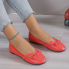 Women's Bowknot Decor Slip On Flats Lightweight Shoes