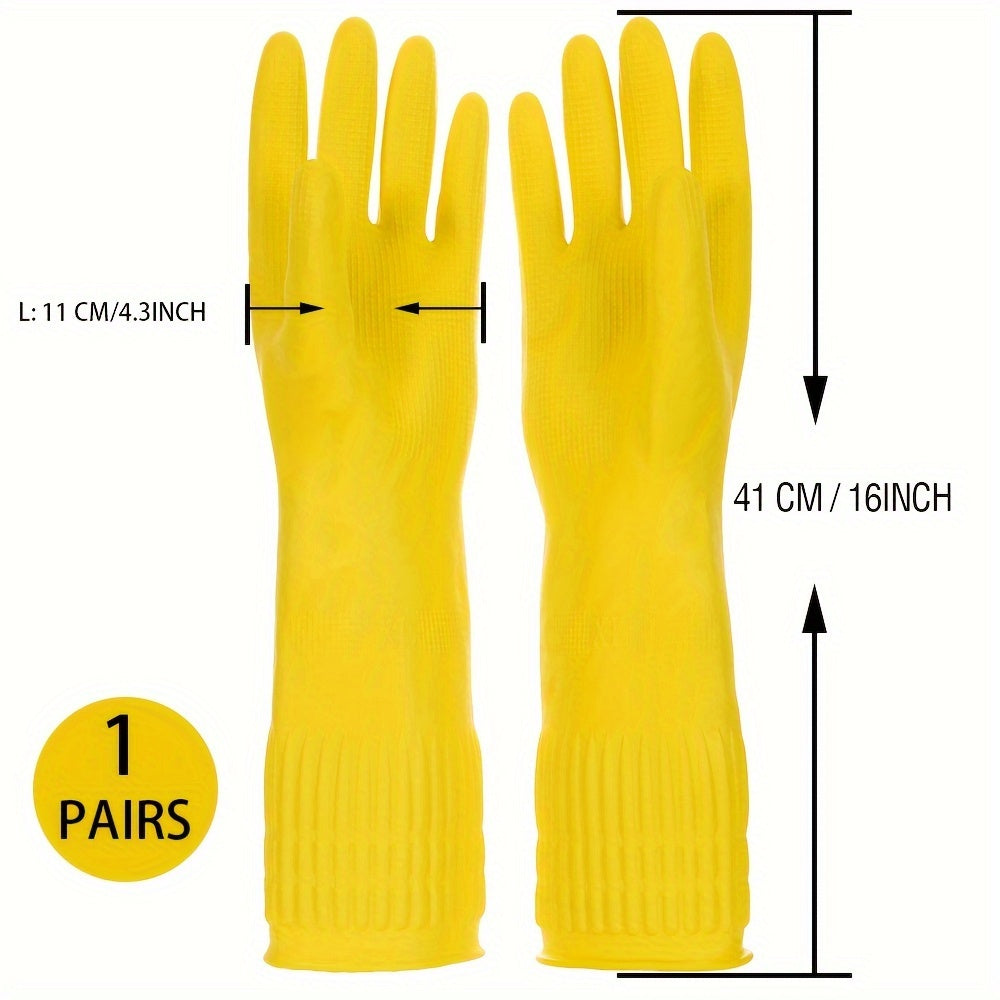 4pairs Kitchen Rubber Cleaning Gloves Non Slip Waterproof