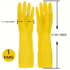 4pairs Kitchen Rubber Cleaning Gloves Non Slip Waterproof