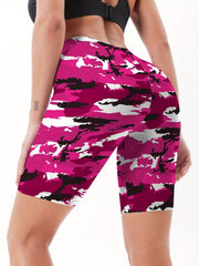 Women's Camo Pattern Tight Shorts for Fitness Yoga Running