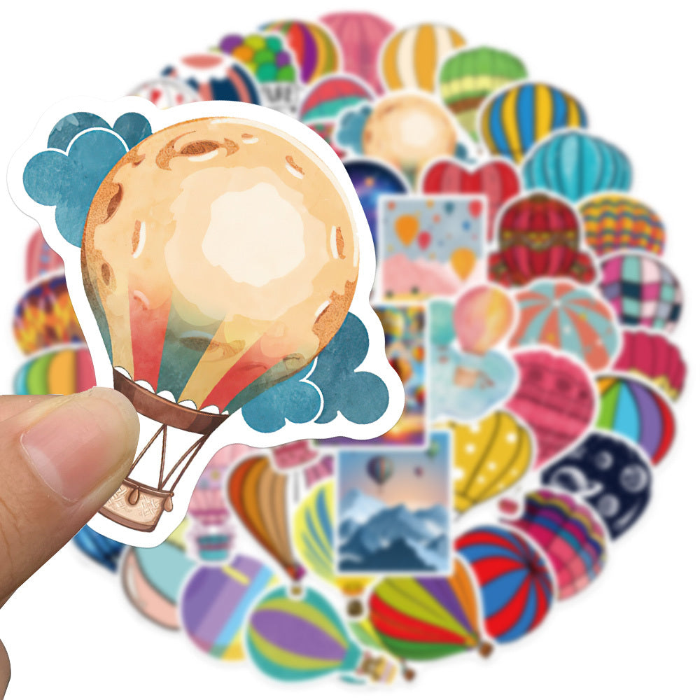 50pcs Cartoon Hot Air Balloon Paint Sticker Set