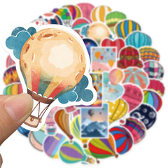 50pcs Cartoon Hot Air Balloon Paint Sticker Set