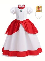 Princess Dress With Jewel Puff Sleeves