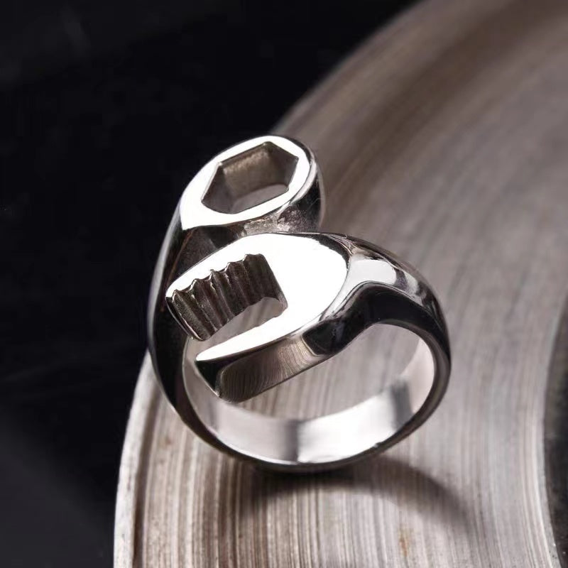 Men's 3 Colors Wrench Spanner Ring Silver Golden