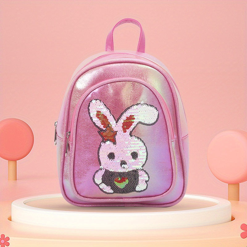 Sequin Rabbit Backpack For Teens Boys Girls Kindergarten School Bag