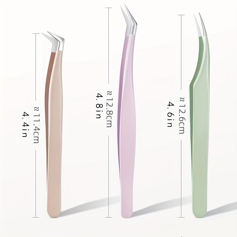 Stainless Steel Eyelash Extension Tweezers High Precision False Eyelash Tweezers