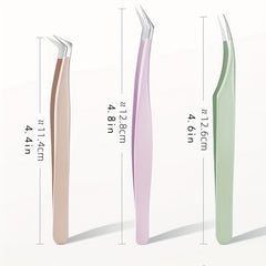 Stainless Steel Eyelash Extension Tweezers High Precision False Eyelash Tweezers