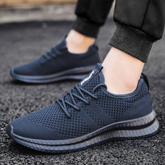 Men's Knit Non Slip Lace Up Casual Shoes Breathable Anti Odor Sneakers
