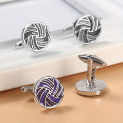 Round Gradient Drip Oil French Cufflinks Men's Shirt Suit Cuff Nails