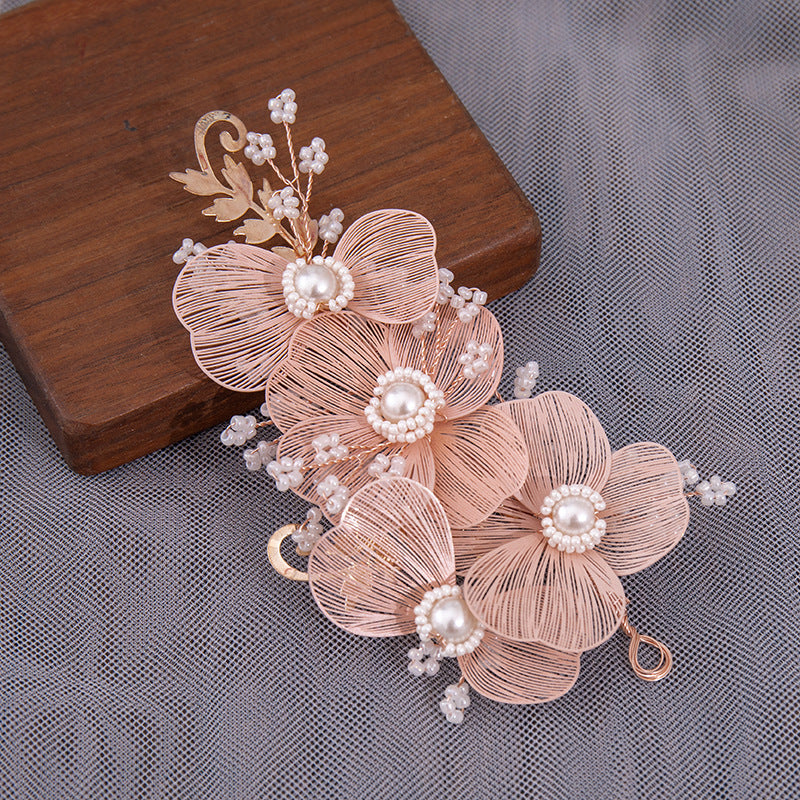 Faux Pearl Flower Wedding Hairband for Women
