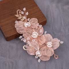 Faux Pearl Flower Wedding Hairband for Women