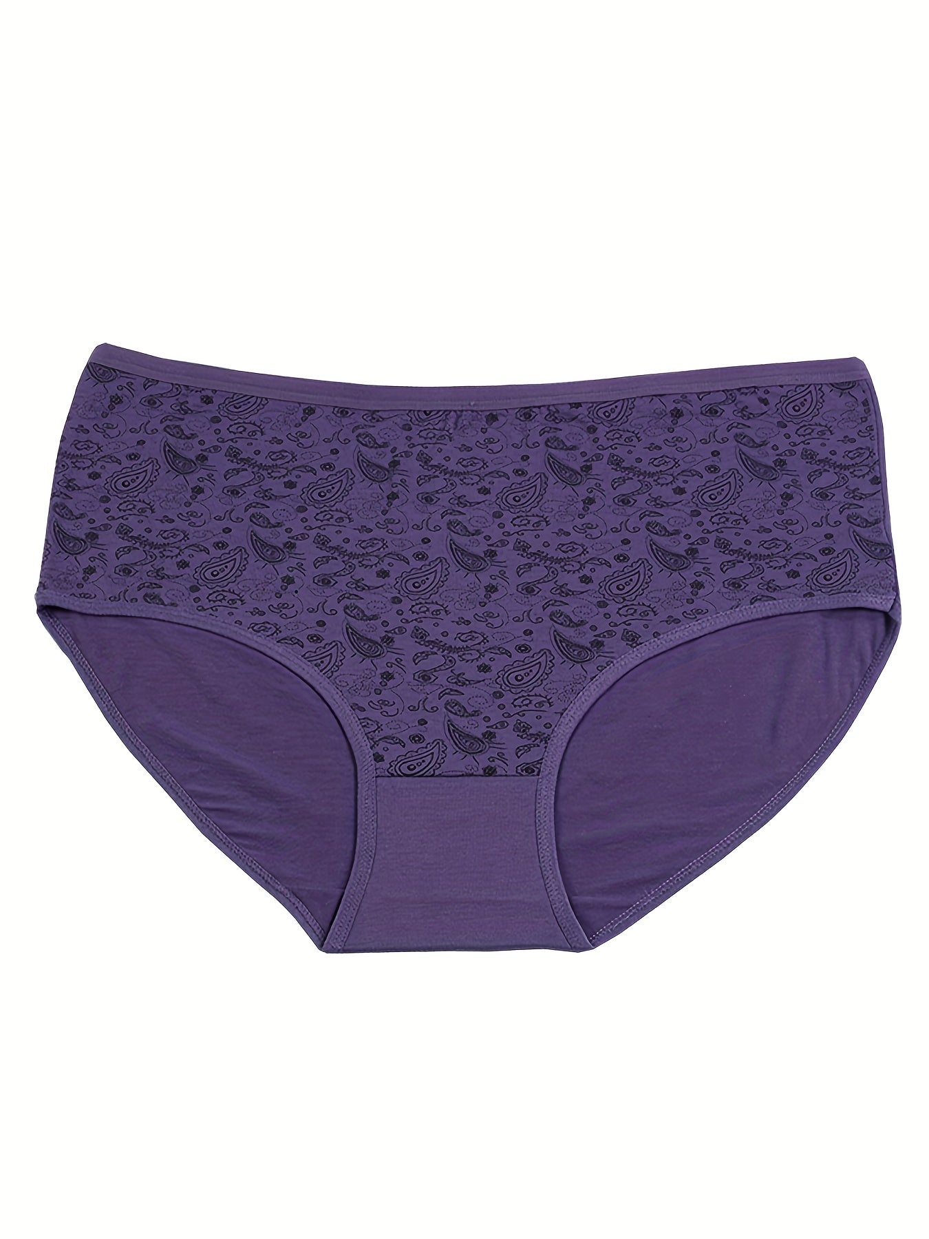 4 Pack Women's Plus Paisley Print Medium Stretch Underwear Set