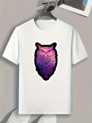 Owl Print Men's Graphic T-shirt for Summer