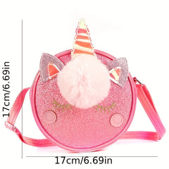 Kids Cartoon Shoulder Bag Coin Purse Round Storage Travel Bag