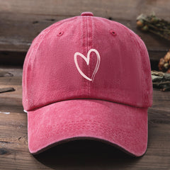 Heart Washed Baseball Cap Candy Casual Women's Sun Hat Christmas Gift