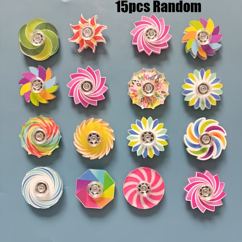 15pcs Mixed Color Gyroscope Toy Set for Kids Party Favors and Rewards