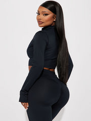 Long Sleeve Yoga Jacket High Stretch Fitness Crop Jacket Women's Activewear