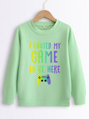 Boys Casual Sweatshirt Long Sleeve Crew Neck Tops