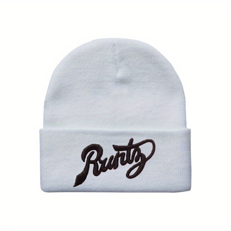 Embroidered Cold Hat European American Style Warm Earmuffs Wool Knitted Hat