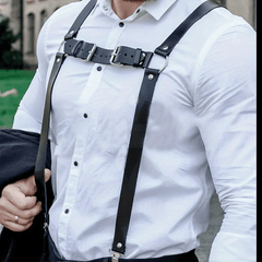 Men's Gothic Leather Chest Straps Adjustable Buckle