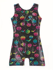 Tie Dye Cartoon Mermaid Graphic 1 pc Athletic Jumpsuit for Girls Gymnastics Yoga