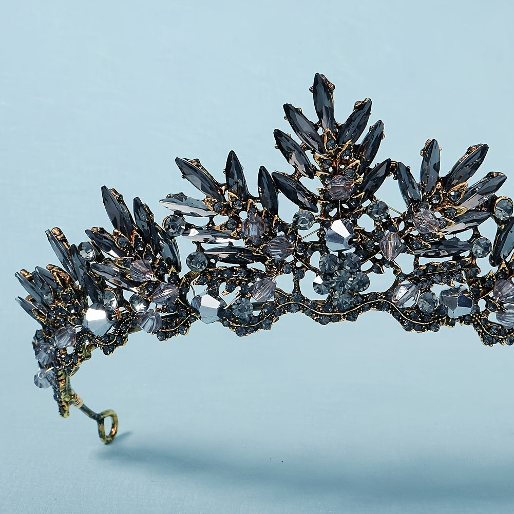Leaf Baroque Crystal Crown Hairband Headband Party Favor Decorations
