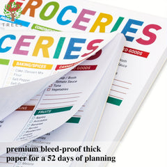 Magnetic Grocery List Pad 52 Sheets 104 P