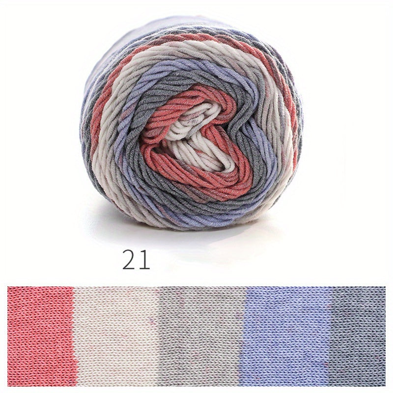 6-Pack Rainbow Milky Yarn, 5 Ply - for Knitting & Crocheting DIY Projects