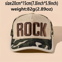 Embroidered Alphabet ROCK Baseball Cap Outdoor Sunscreen Cap