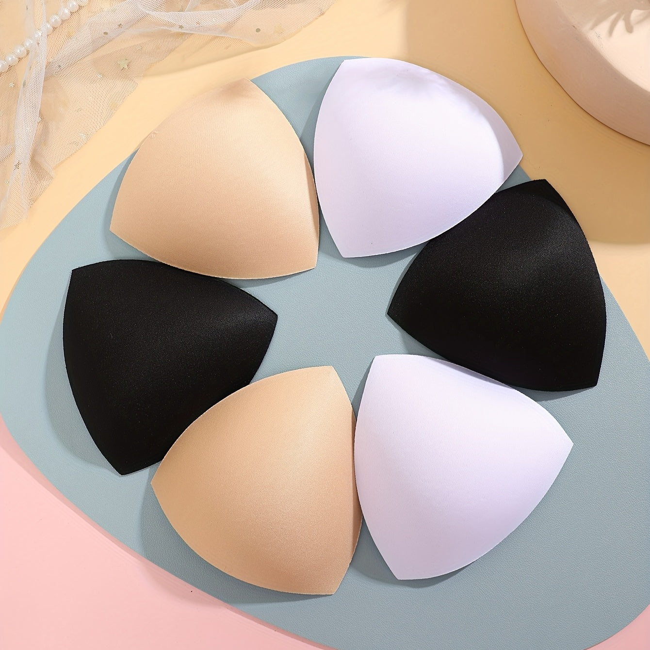 3 Pairs Reusable Bra Insert Pads Anti-convex Chest Enhancer Sponge Pads