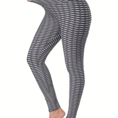 Striped Sport Yoga Leggings High Waist Fitness Tight Pants