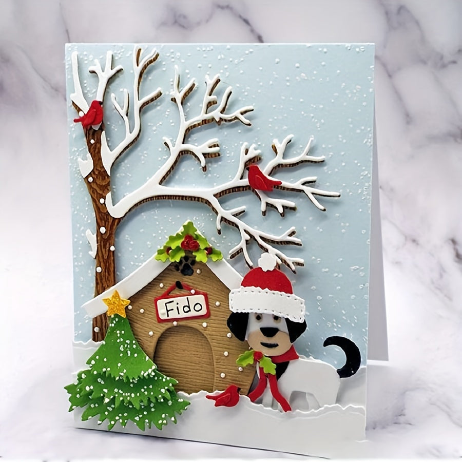 3D Christmas Tree Metal Cutting Dies for Card Making DIY Craft Decor
