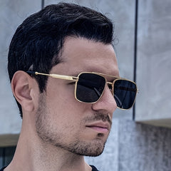 Men's Sunglasses Vintage Half Frame Cut Edge UV Protection