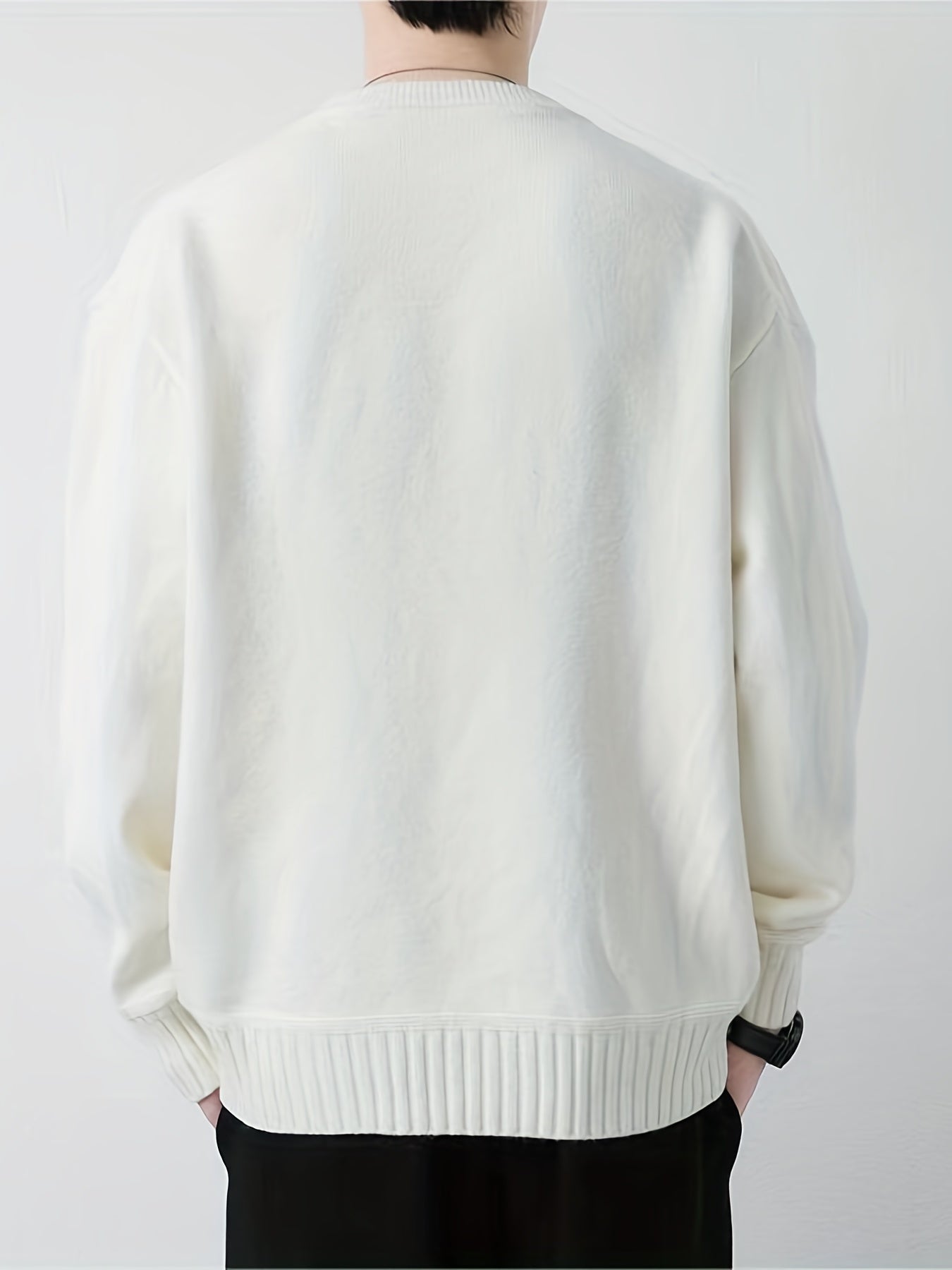 Knitted Sweater Men's Casual Warm Crew Neck Pullover For Fall Winter